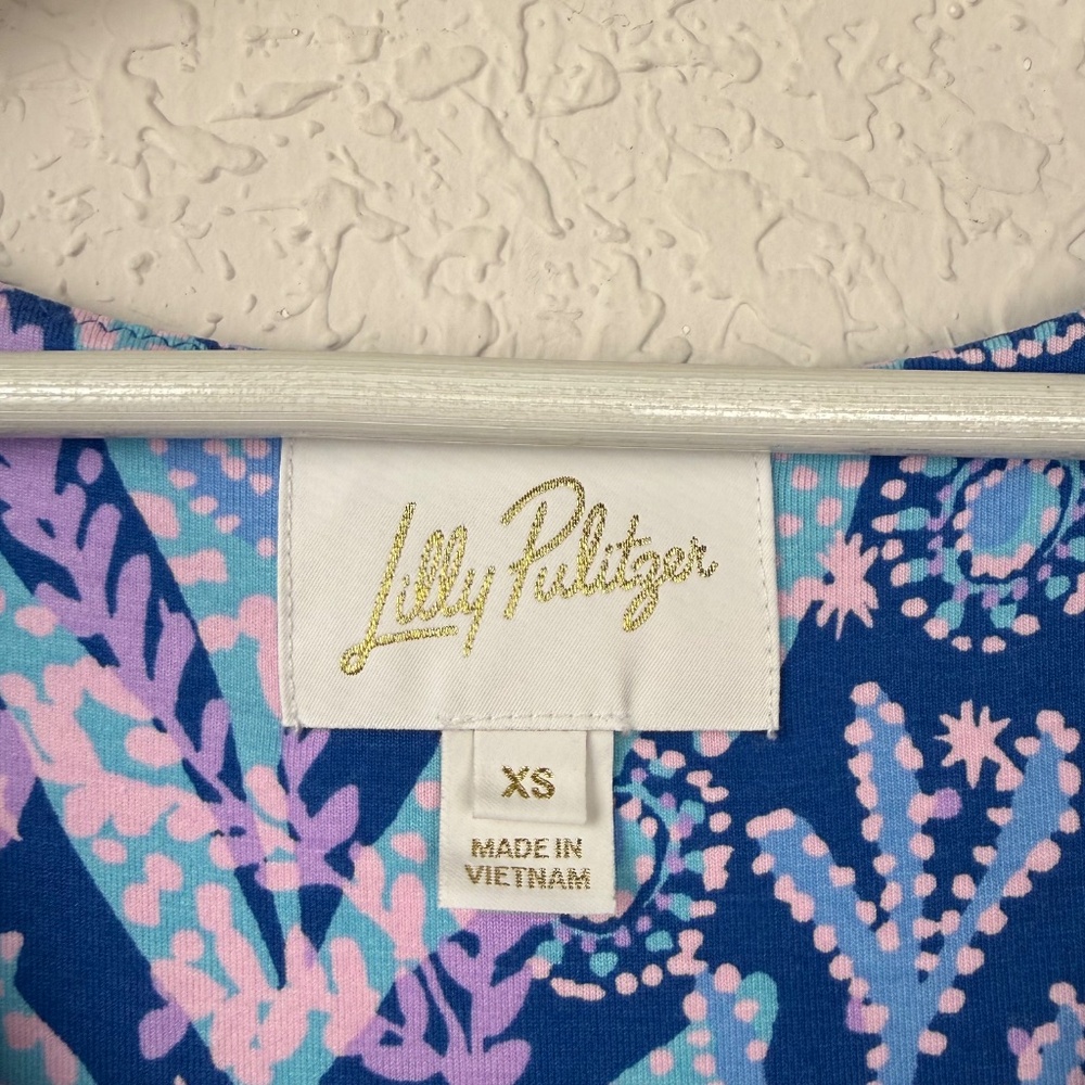 *Lily Pulitzer Womens Minka Blue Floral Skirted Romper XS - Picture 4 of 10